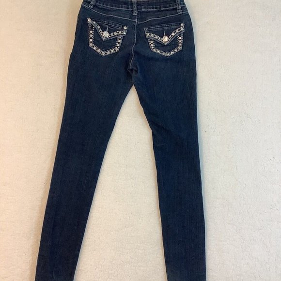 Premium Spice Size 0 Skinny Jeans Rhinestones Stretch Denim - Picture 3 of 12